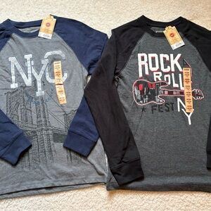 Urban Pipeline Kids Long Sleeve Tees - Blue and Black